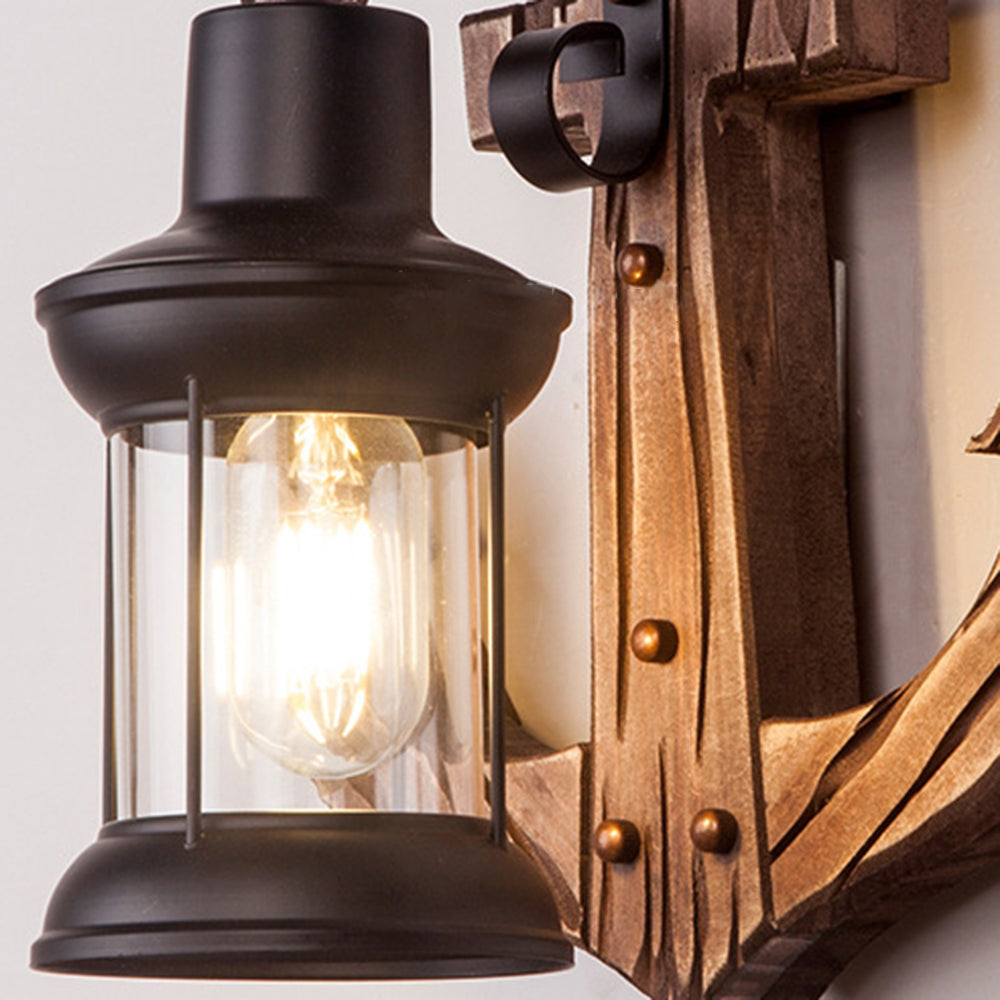 Austin Vintage LED Wandlamp - Anker, Eet-/Woonkamer, Metaal/Hout