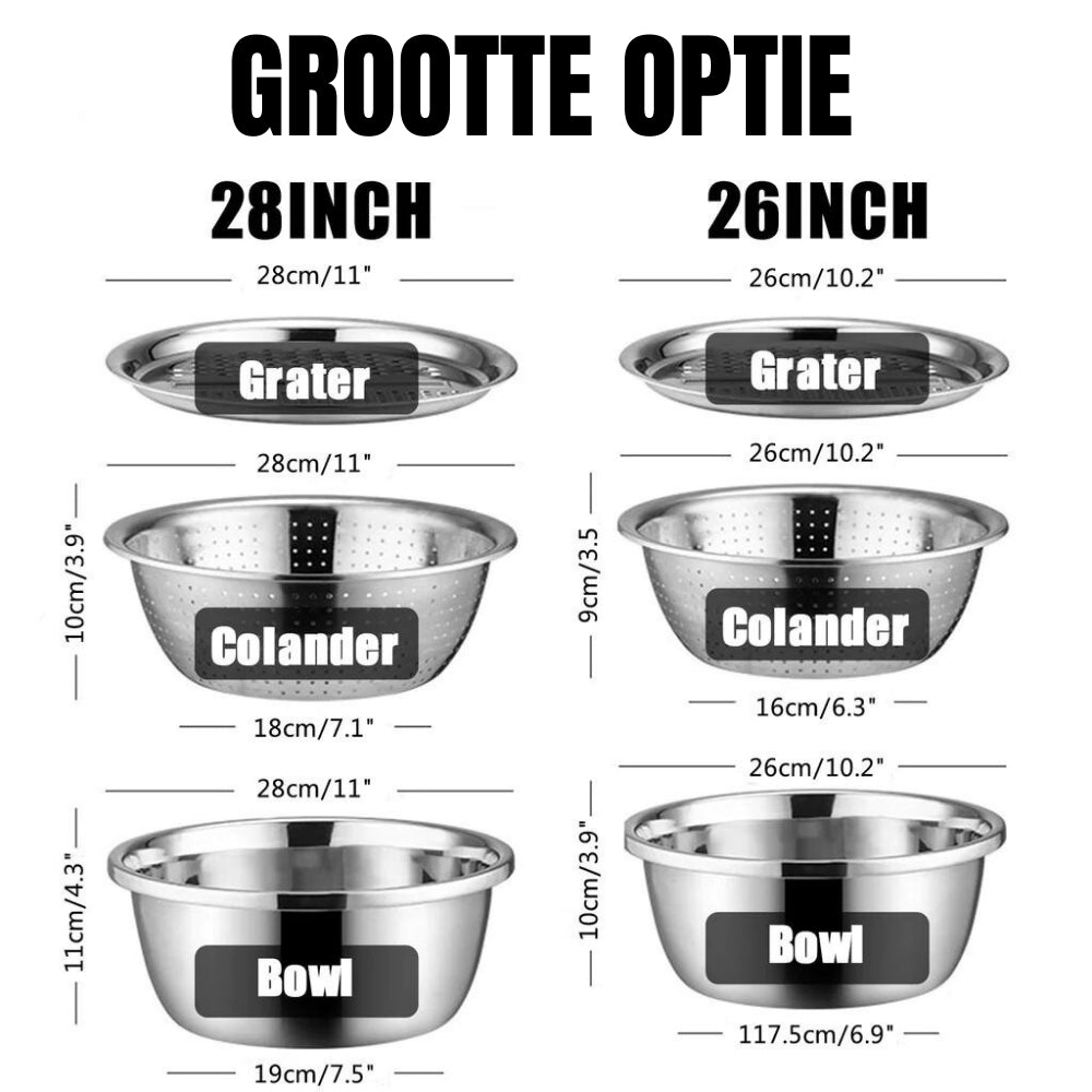 Master Chop™ - 3-in-1 Multifunctionele Roestvrijstalen Snijcontainer