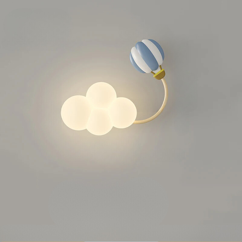 CartoonAirplane - Kinderkamer Wandlamp met Sterren, Regenboog en Vliegtuig Design