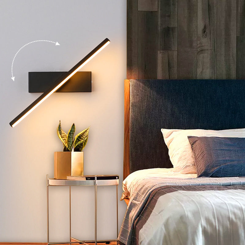 Edge Moderne Draaibare Wandlamp Zwart/Wit Slaapkamer Metaal Silikon