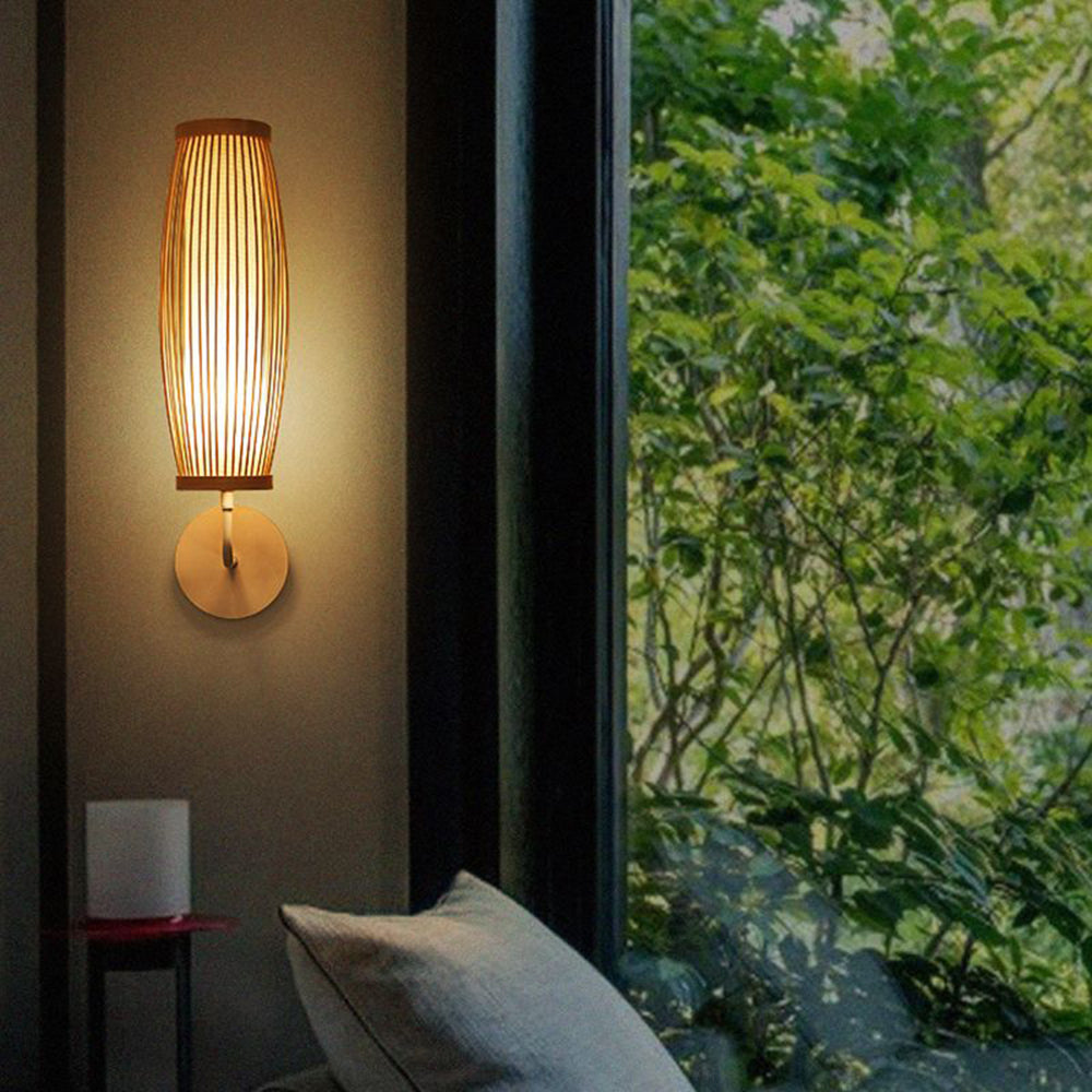 Muto Japanse LED Wandlamp - Binnen - Slaapkamer/Woonkamer - Bamboe