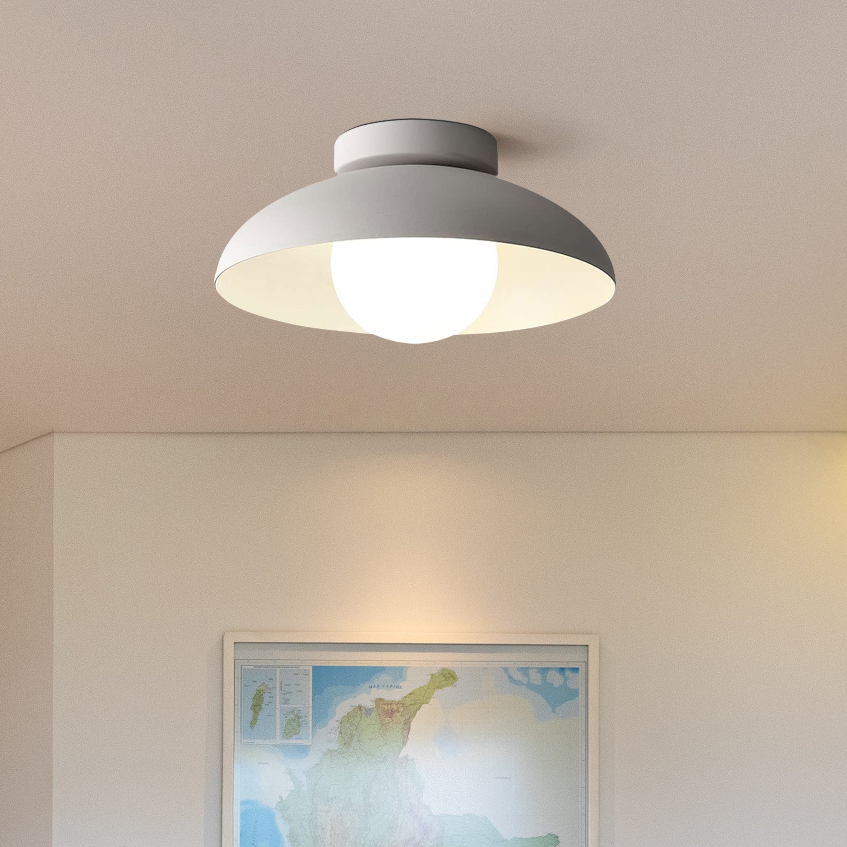 Moderne Metalen Semi-Flush Plafondlamp voor de Hal