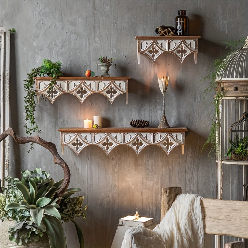 VintageWood - Rustieke Houten Wandplank Voor Woonkamer