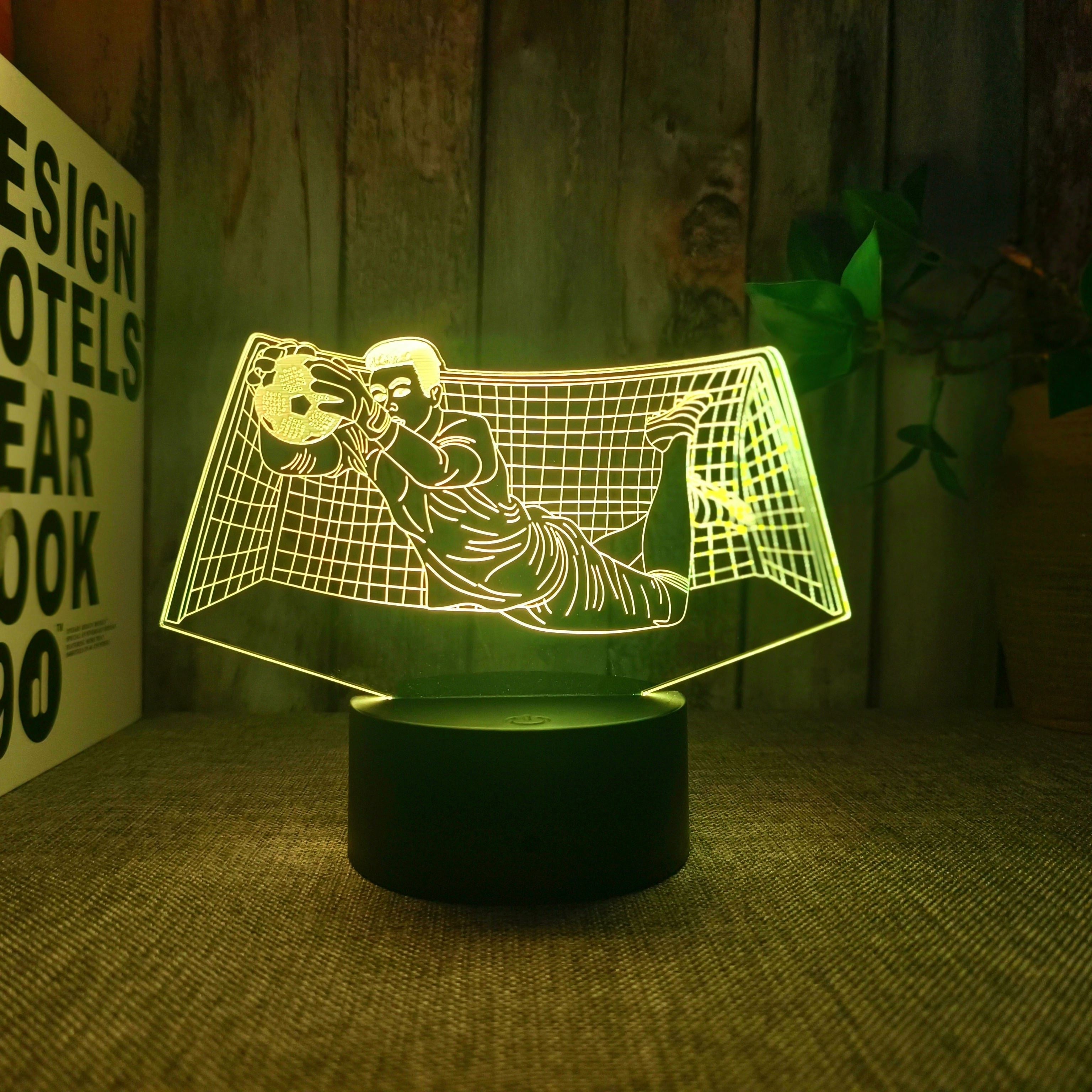 KeeperLicht - 3D Voetbalkeeper Nachtlamp met Touch Bediening