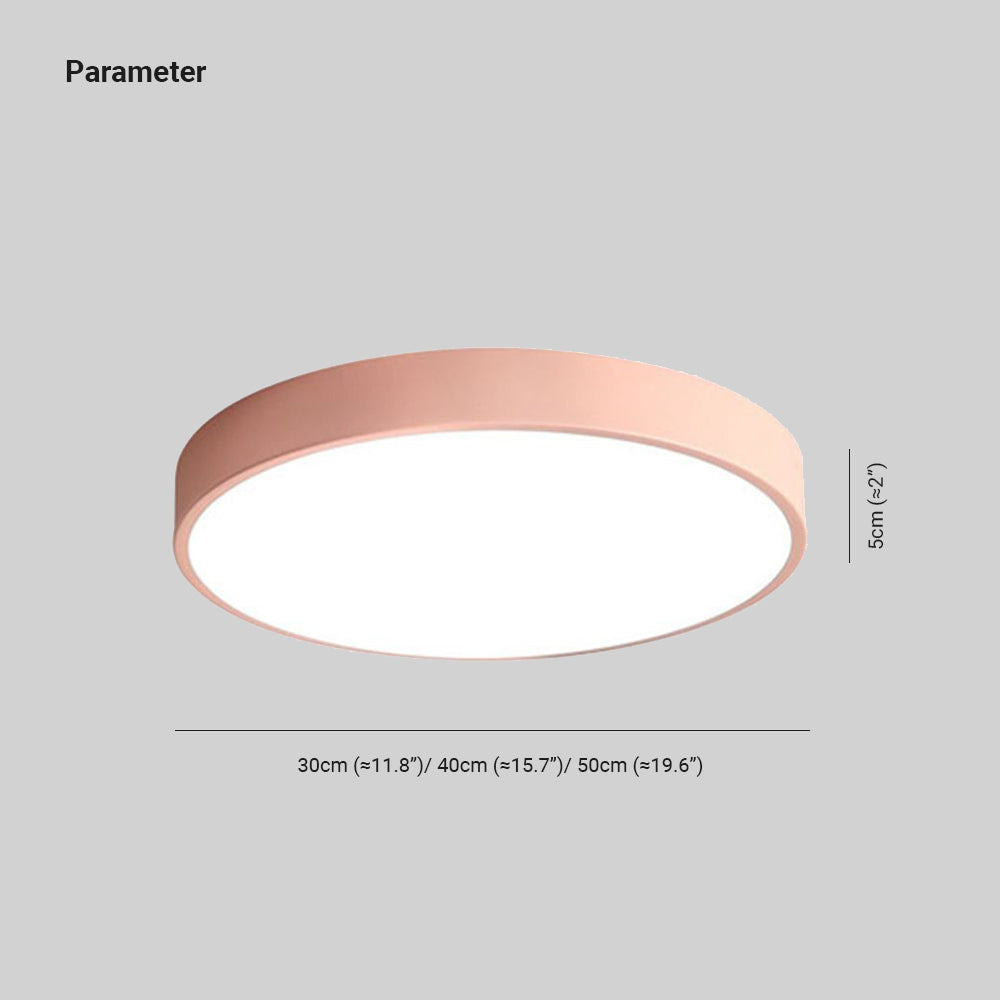 Elysia Moderne Ronde LED Plafondlamp Roze Grijs Metaal Woonkamer