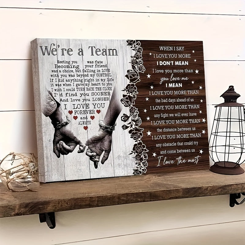 Houten Met Frame Gepersonaliseerde Koppel Canvas, Ik Hou Van Jou Koppel Cadeau, Jou Ontmoeten Was Noodlot Canvas, Cadeau Voor Geliefde Verjaardag Jubileum Koppel Canvas