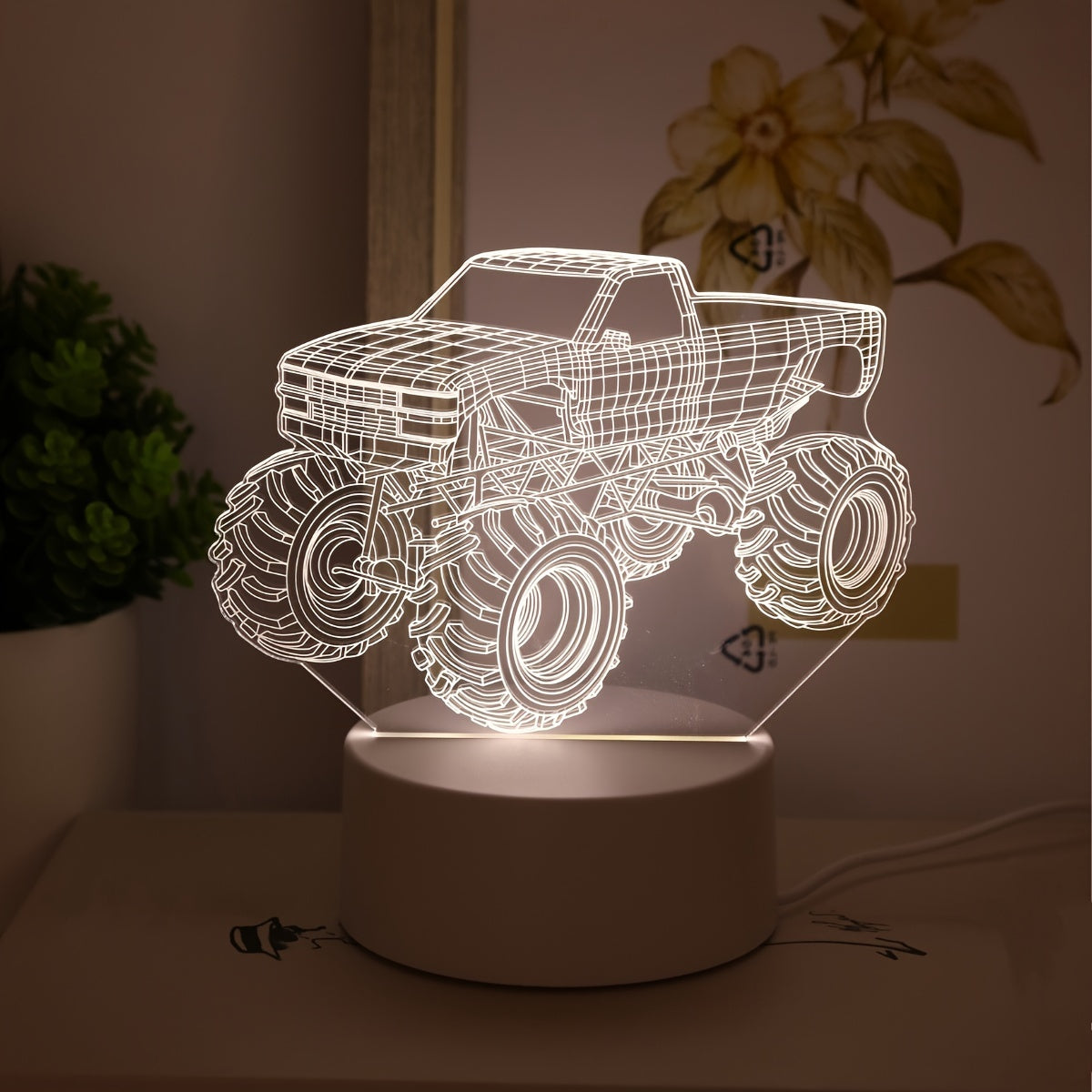 TruckLicht - Moderne 3D Monster Truck LED Nachtlamp