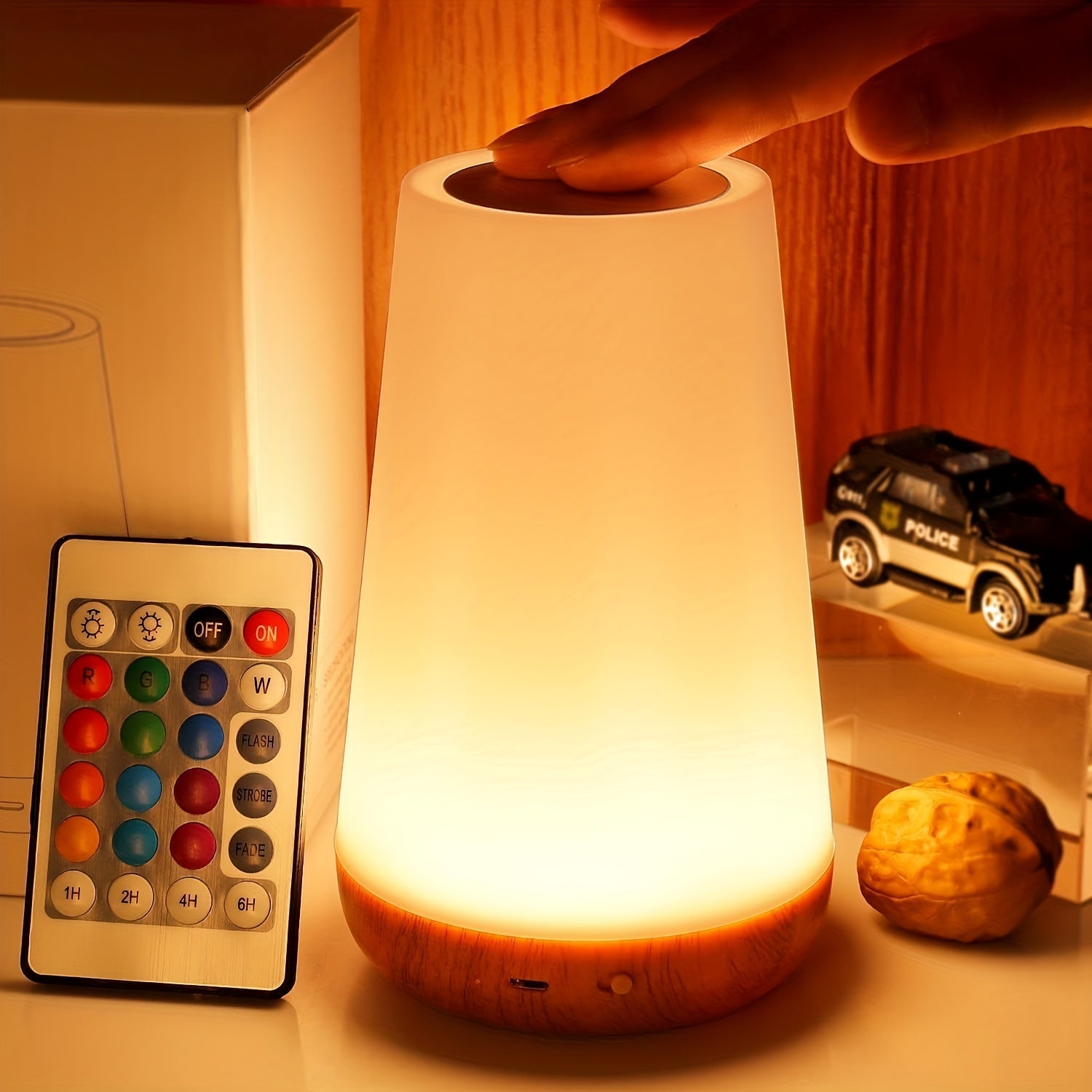 SpaceGlow - Oplaadbare LED Nachtlamp met Afstandsbediening en Timer