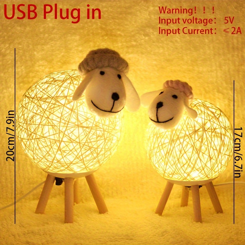 SheepGlow - Charmante Schapenvormige USB Nachtlamp, Dimbaar en Verstelbaar