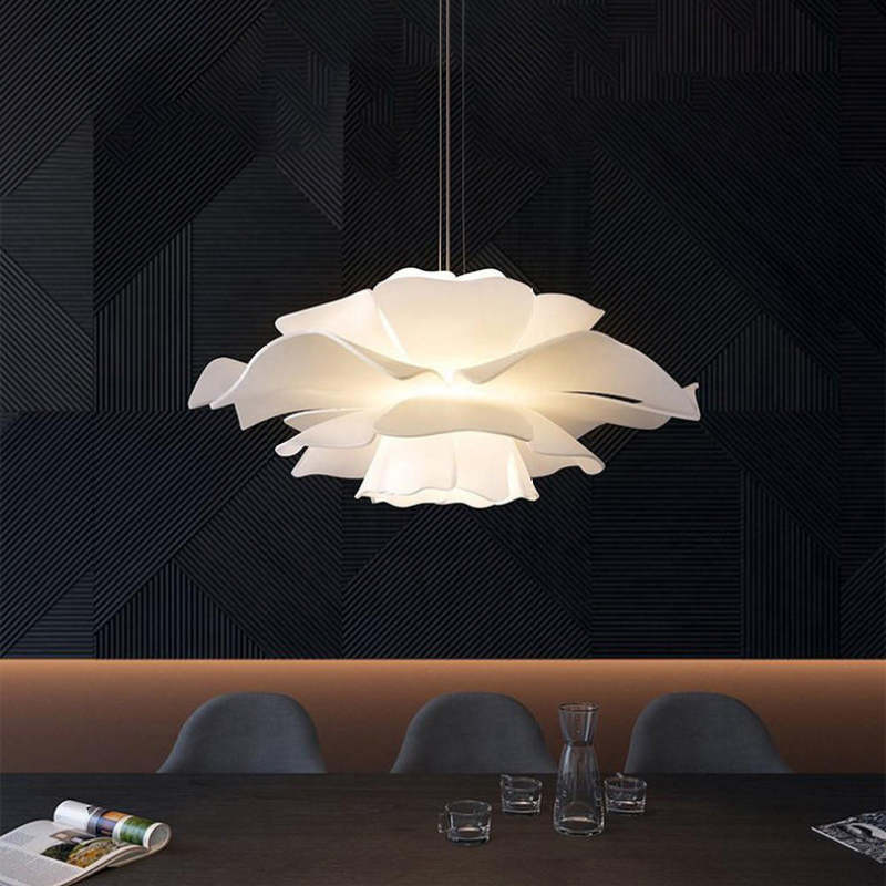 FloraLuxe - Moderne Design Hanglamp Bloem Wit Metaal Woonkamer Slaapkamer