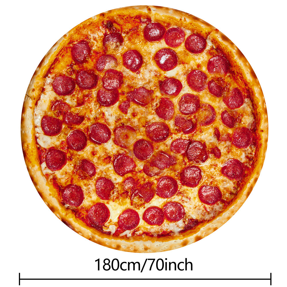 Tortilla Deken - Realistische Pepperoni Pizza Deken, Zachte en Comfortabele Flanellen Deken, Gepersonaliseerd Cadeau