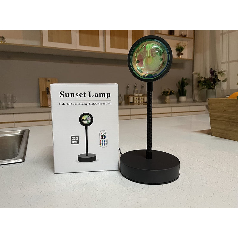 Sunset Lamp Projector - LED Nachtlamp met 16 RGB Kleuren en 360° Rotatie