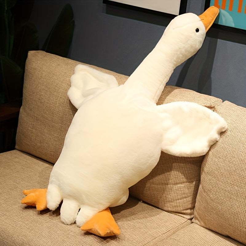 Soft White Duck Pluche Speelgoed - Grote Zwaan Gans Knuffel, Fluffy Vloermat voor Kinderkamer en Huisdecoratie