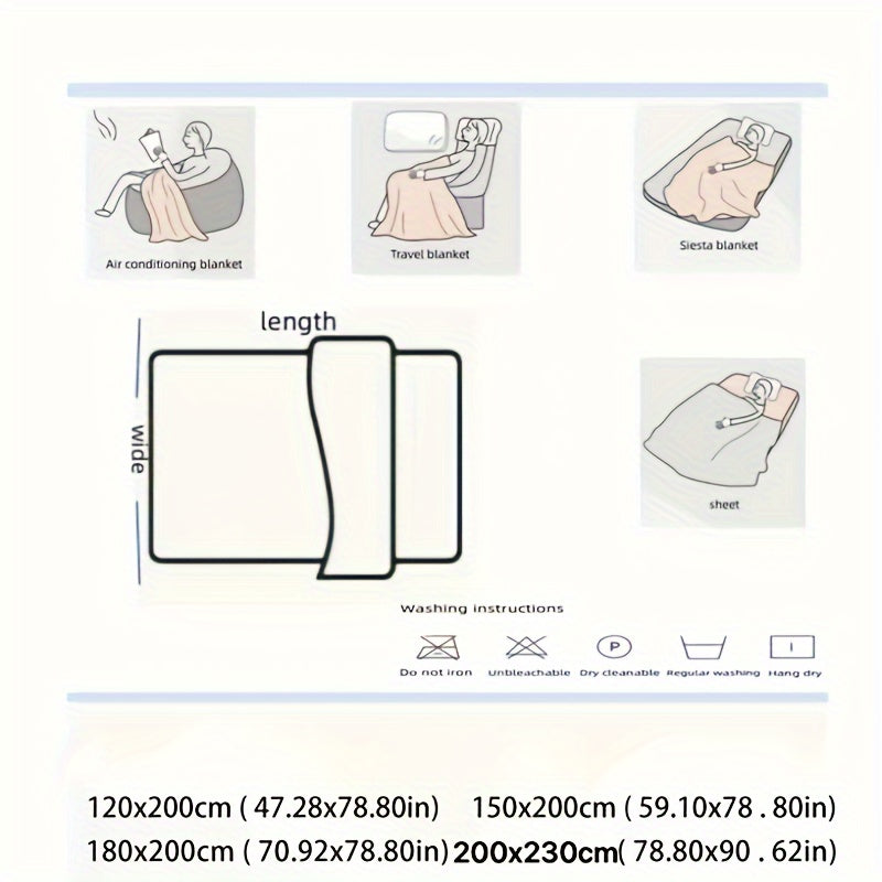 Pluche Traditionele Dubbel-Laags Comfortdeken, All-Season Fleece Deken met Non-Woven Weefsel, 100% Polyester, Veelzijdig en Wasbaar, Ideaal voor Airconditioning, Reizen en Siësta