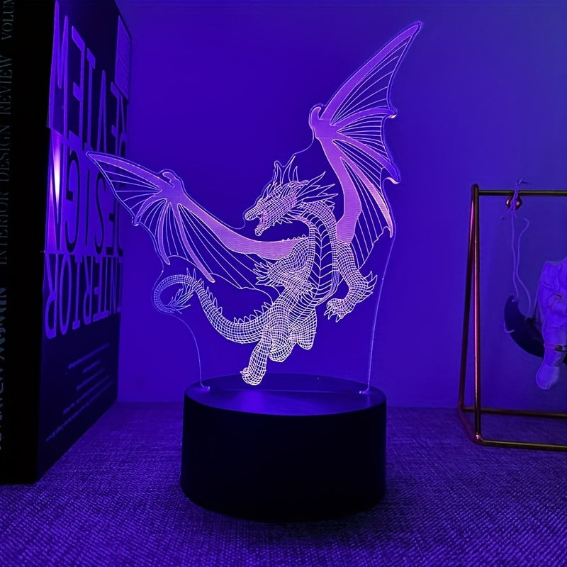 DinoLicht - 3D Dinosaurus Nachtlamp Met Aanraakbediening, RGB Licht