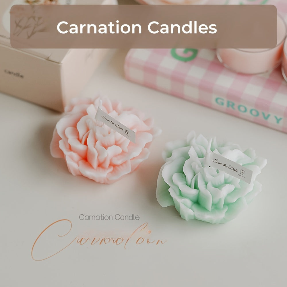 1pc Carnation Geurkaars – Decoratieve Kaars voor Moederdag, Valentijnsdag en Kerstmis