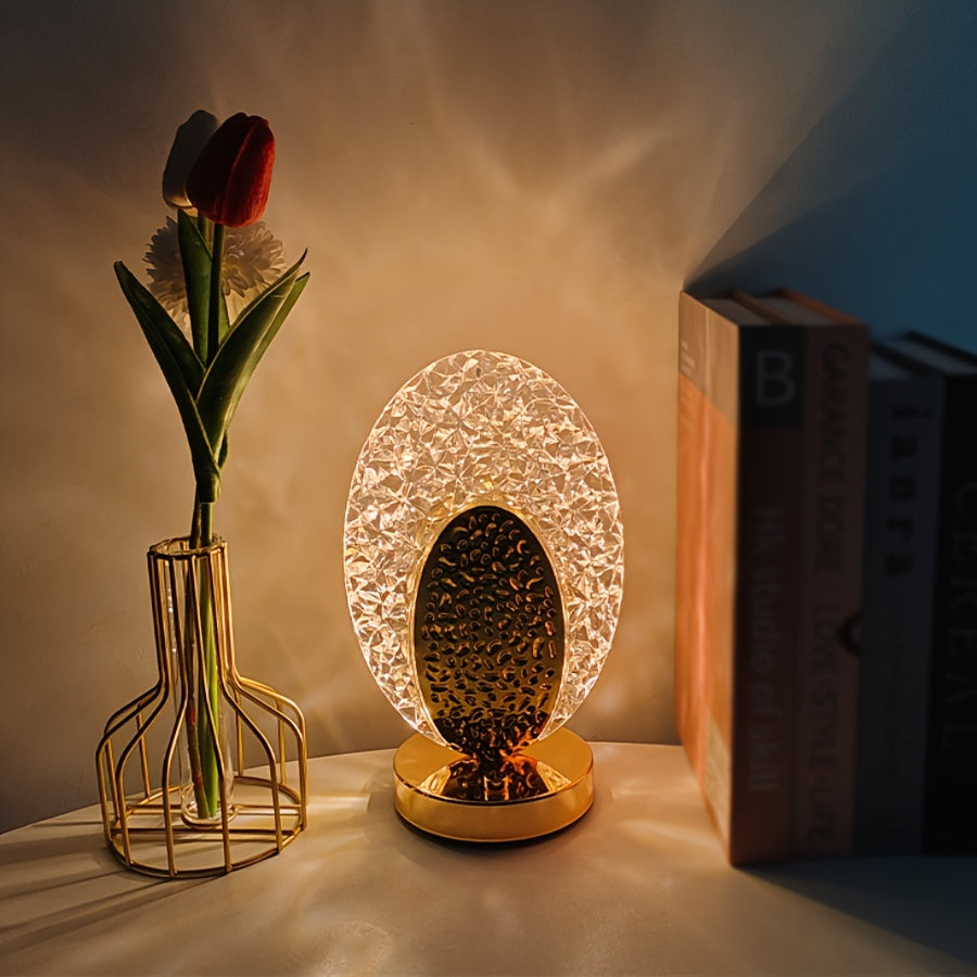 FeatherLamp - USB Touch Tafellamp met Pauwenveer Design, Oneindig Dimbaar LED Licht