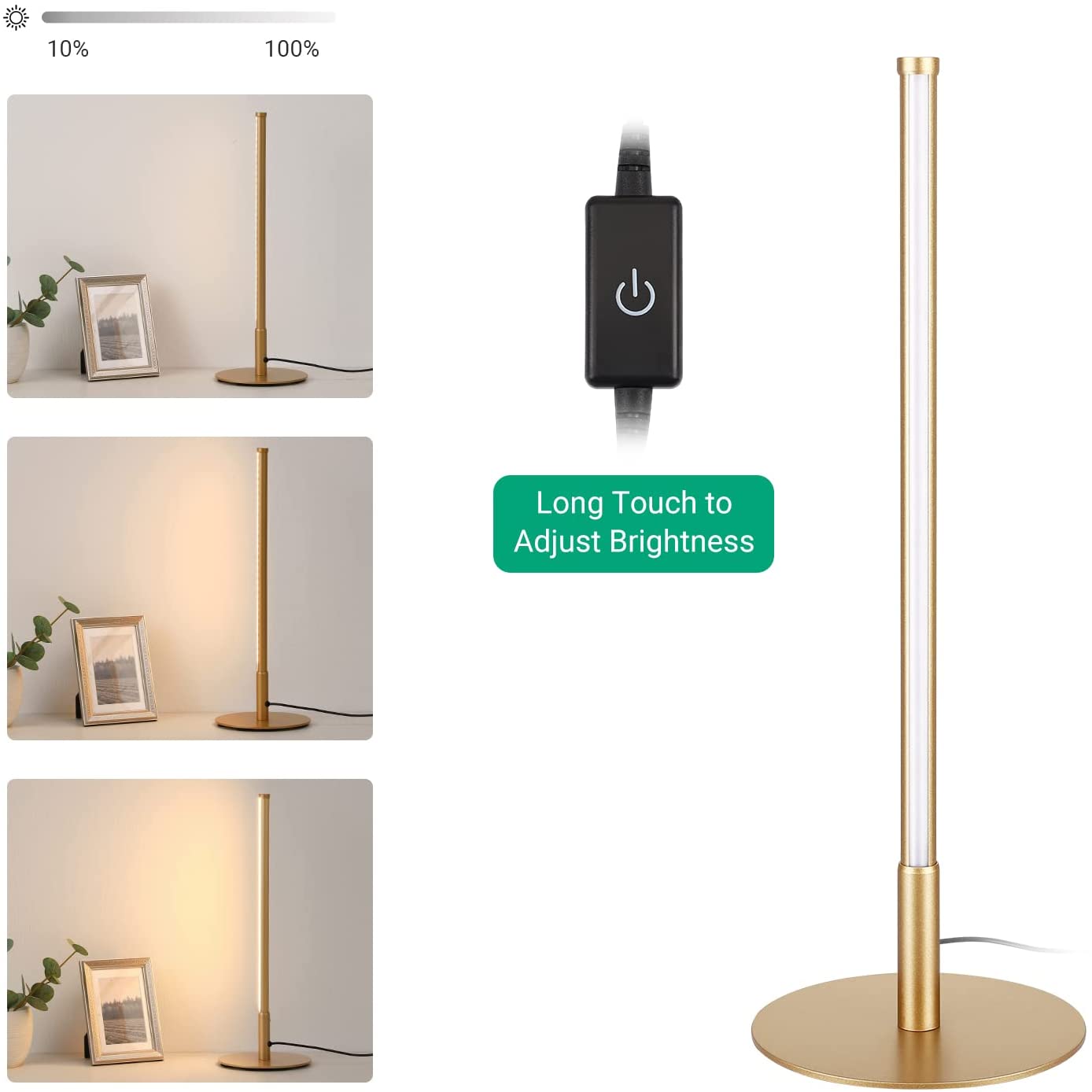 Gouden Tafellamp met Minimalistisch Design