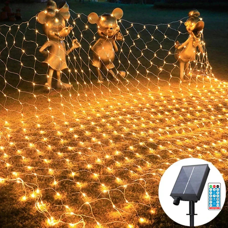 SolarGlow - LED Net Lichtslingers op Zonne-energie – Energiezuinige Buitenverlichting voor Tuinen & Terrassen