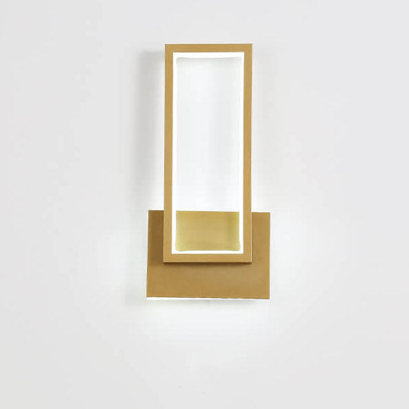 Moderne minimalistische LED-wandlamp in gouden rechthoekige vorm