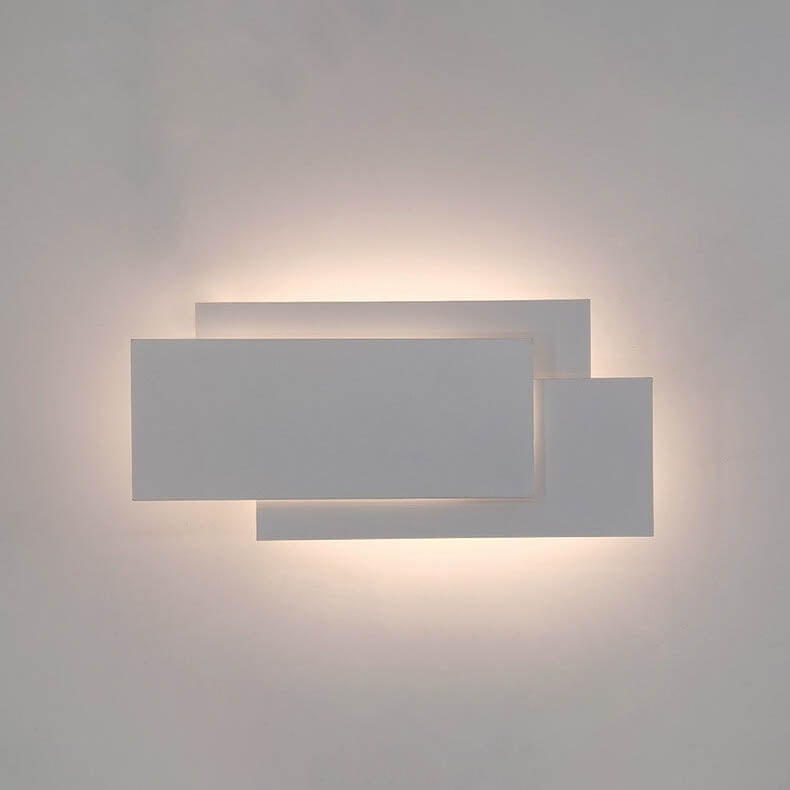 Minimalistische vierkante, gestapelde LED-wandlamp van aluminium