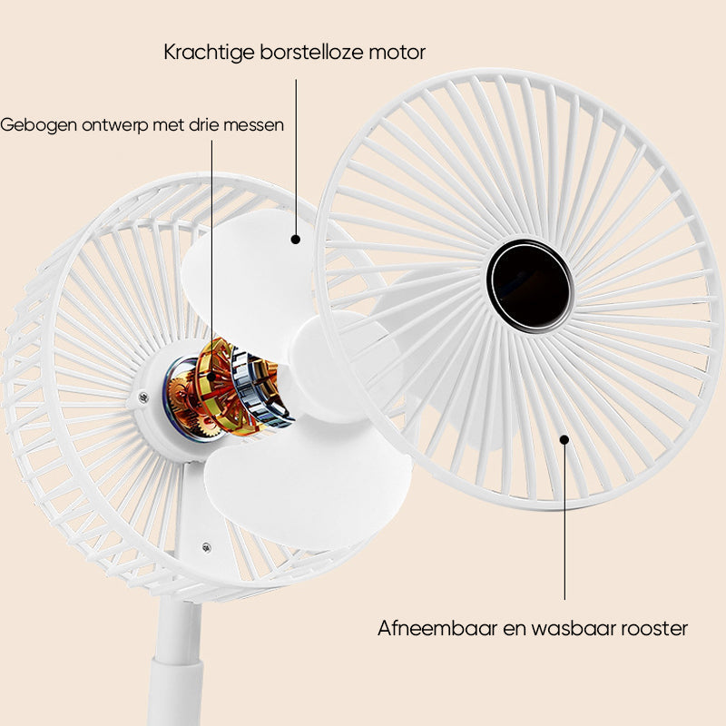 Oplaadbare Opvouwbare Telescopische Tafelventilator