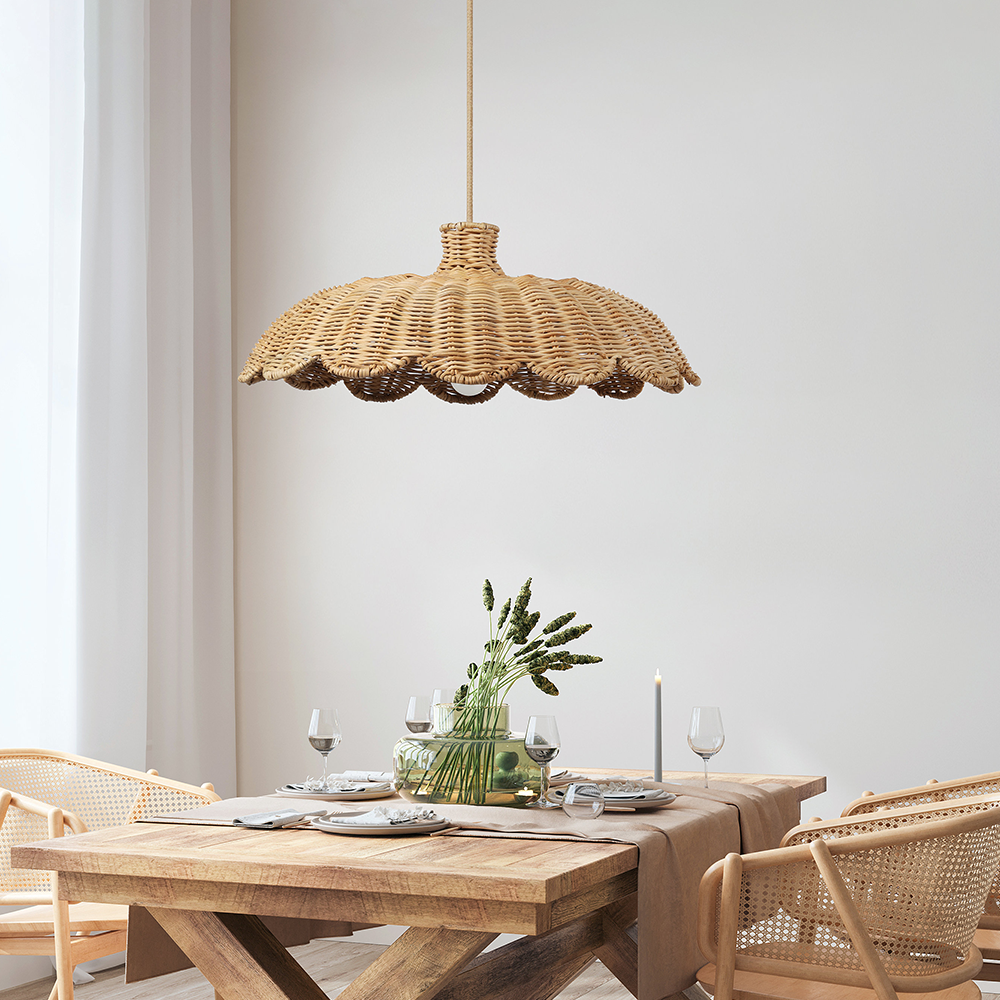 Boho Creatieve Decor Rattan Geweven Hanglamp