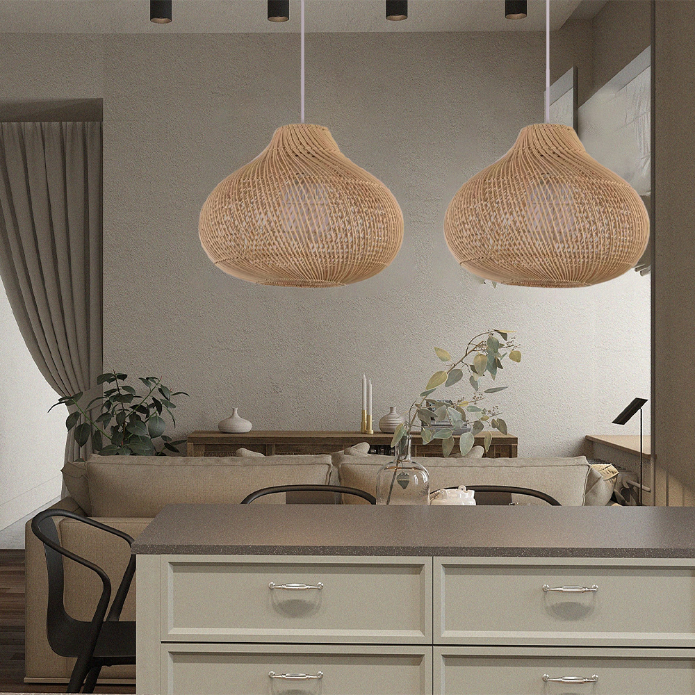 Boho Natuurlijke Handgemaakte Eiland Hanglamp