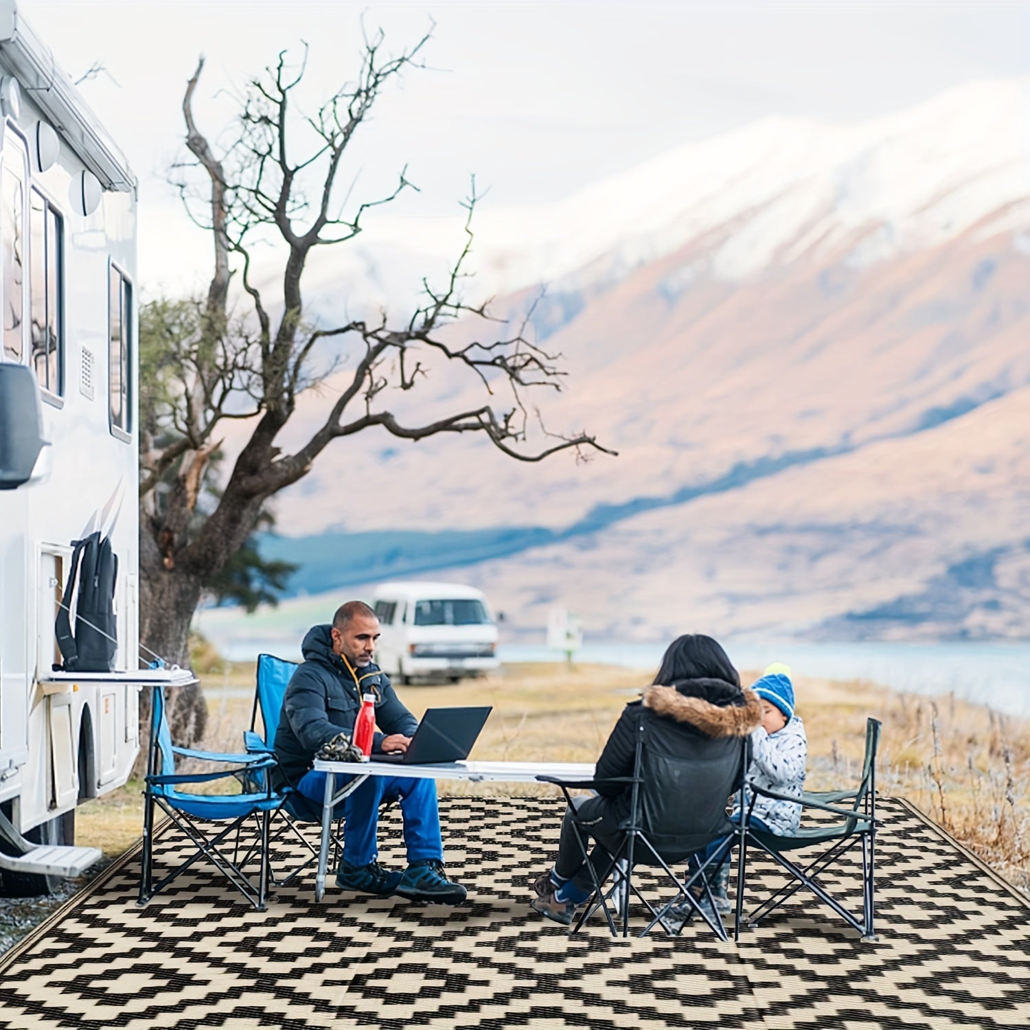 Buiten Vloerkleed - Vochtbarrière, Wasbaar Gevlochten Rechthoekig Tapijt voor Terras, Patio en Camping - Handgemaakt, Duurzaam Polypropyleen Materiaal (PP100%)