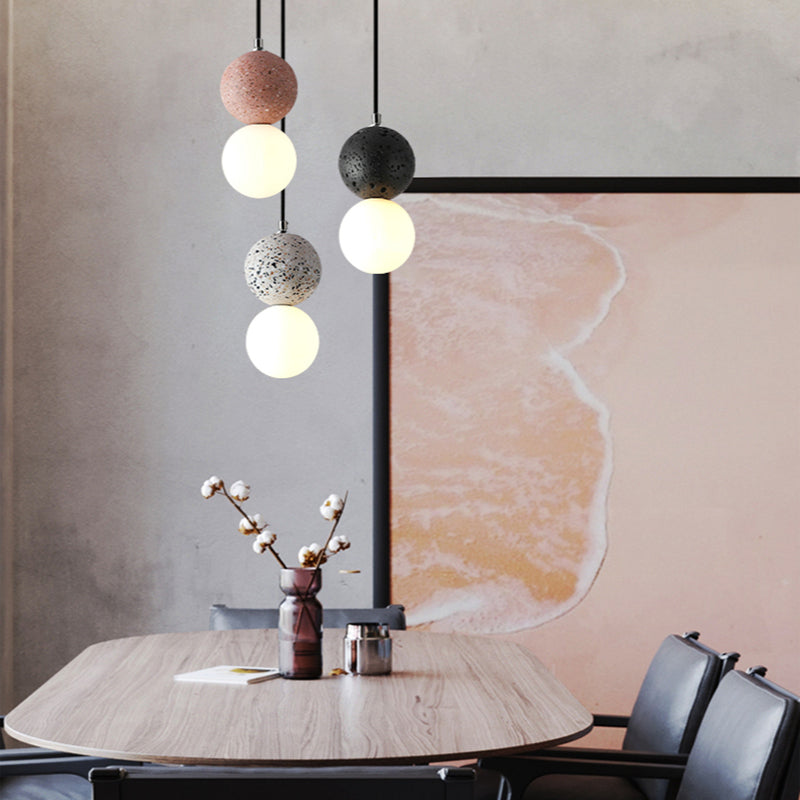 Aurora Kleine Moderne LED Hanglampen - Zwart en Wit Glas voor Eettafel