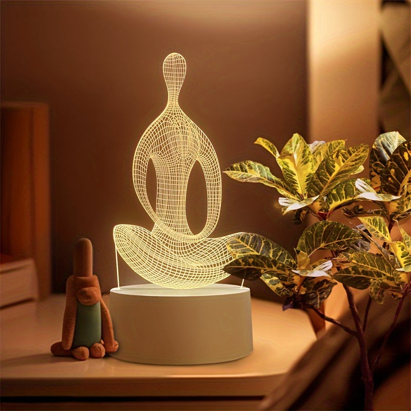 ZenLight - 3D Yoga Nachtlampje met USB-Aansluiting