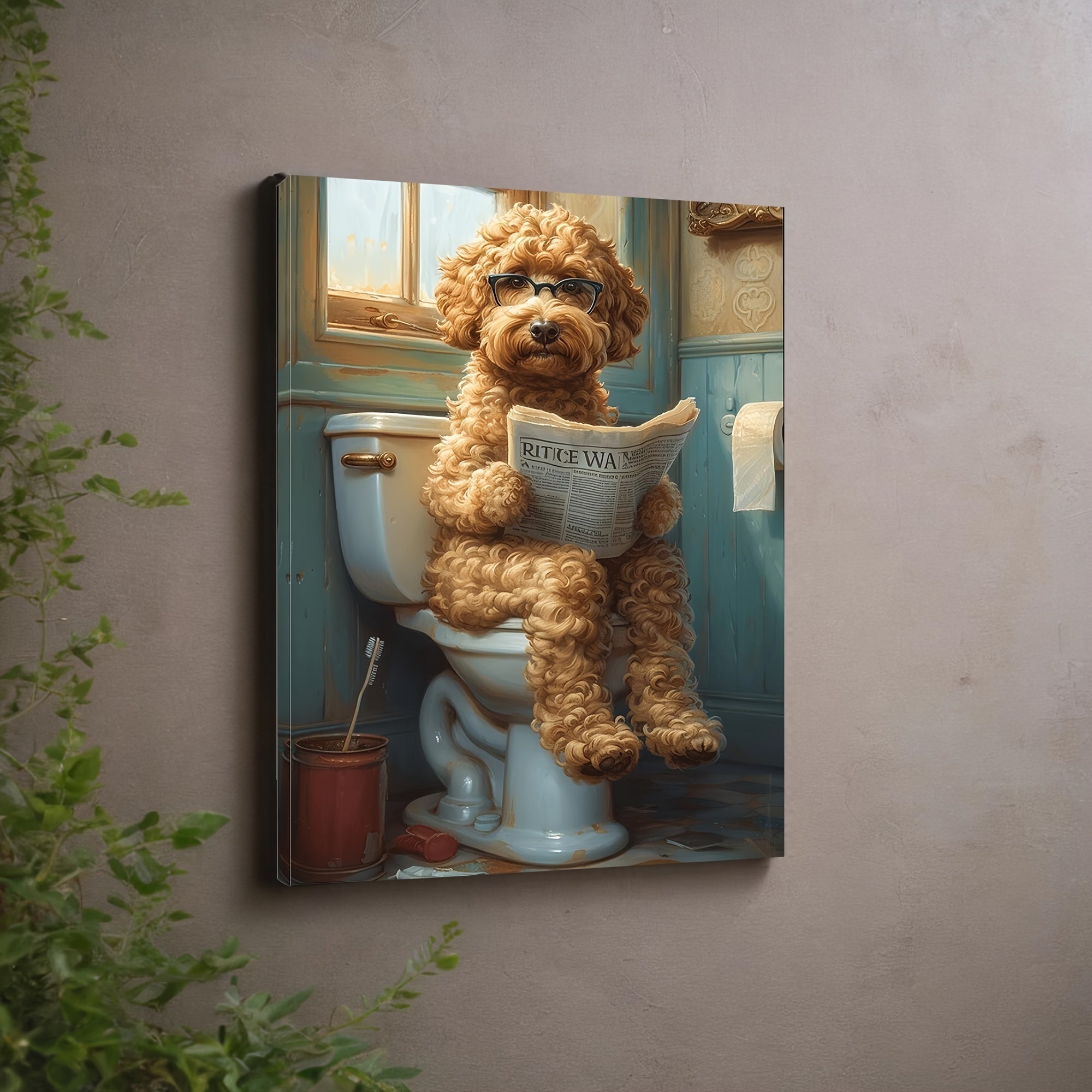 Goldendoodle Badkamer Canvas - Humoristische Wanddecoratie