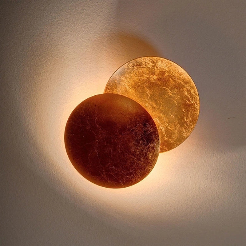 Elif LED Wandlamp - Goud/Rood Brons Metaal