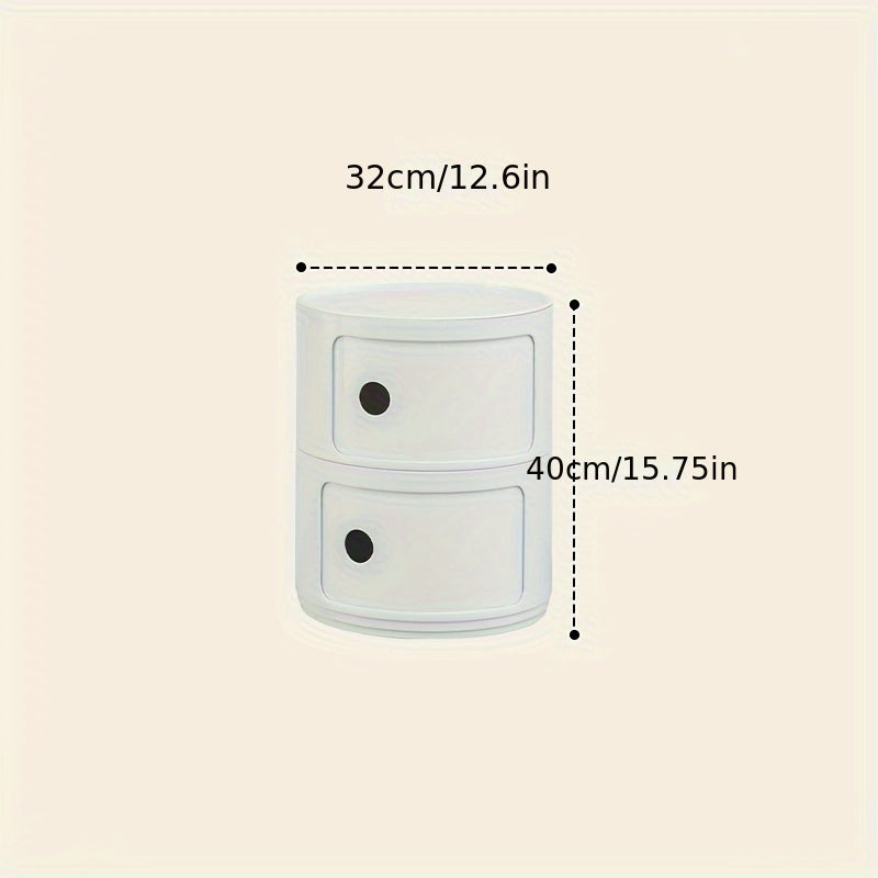 Ronde Nachtkastje – Wit Opbergmeubel