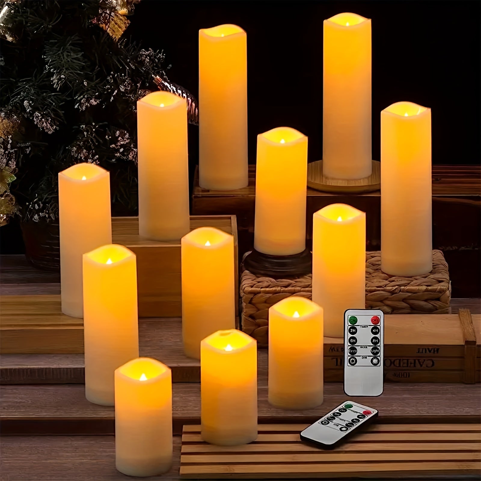 12 LED Waterdichte Ivoorkleurige Kaarsen - Flameless Kaarsen met Timer en Afstandsbediening