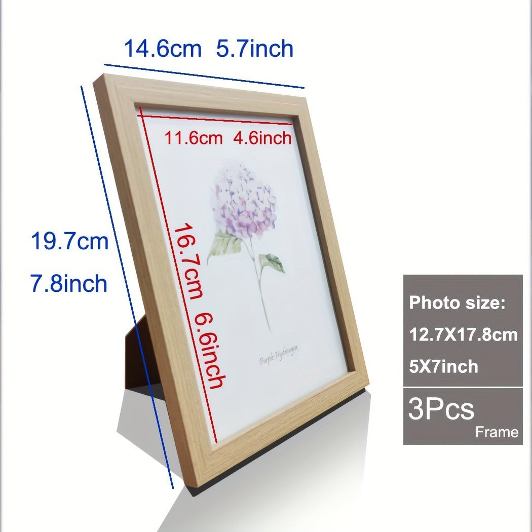 3-delige Houten Fotolijsten - Klassieke Fotolijst voor Wand- en Tafeldecoratie, Perfect voor Feestjes en Cadeaus