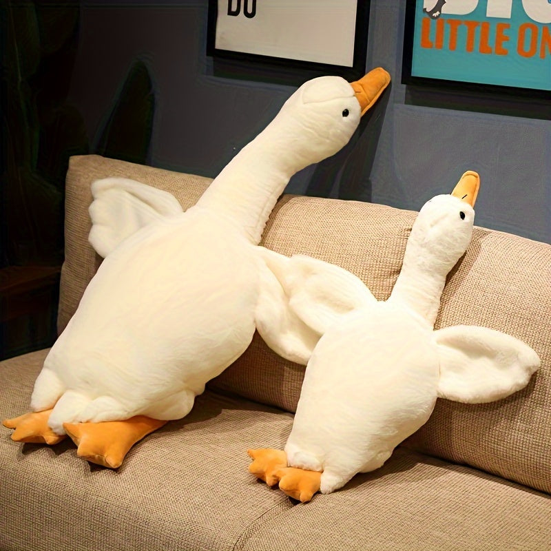 Soft White Duck Pluche Speelgoed - Grote Zwaan Gans Knuffel, Fluffy Vloermat voor Kinderkamer en Huisdecoratie