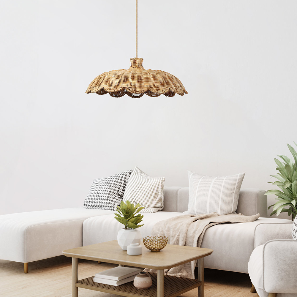 Boho Creatieve Decor Rattan Geweven Hanglamp