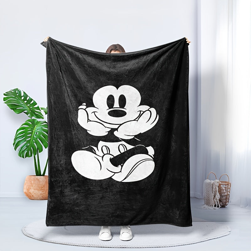 Zachte Fleece Deken met Mickey Mouse Ontwerp - Perfect voor Thuisdecoratie en All-Season Gebruik