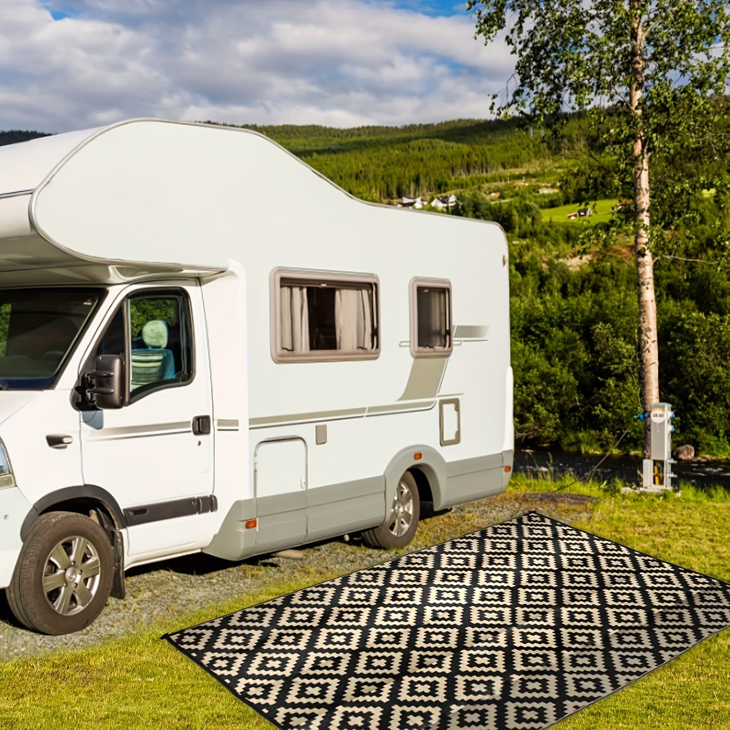 Buiten Vloerkleed - Vochtbarrière, Wasbaar Gevlochten Rechthoekig Tapijt voor Terras, Patio en Camping - Handgemaakt, Duurzaam Polypropyleen Materiaal (PP100%)