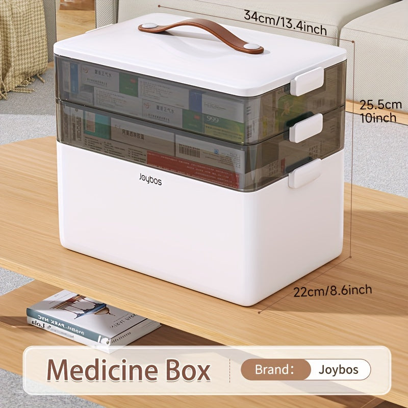 Joybos 3-Laags Medicijn Organizer – Waterdichte Stapelbare Opbergbox