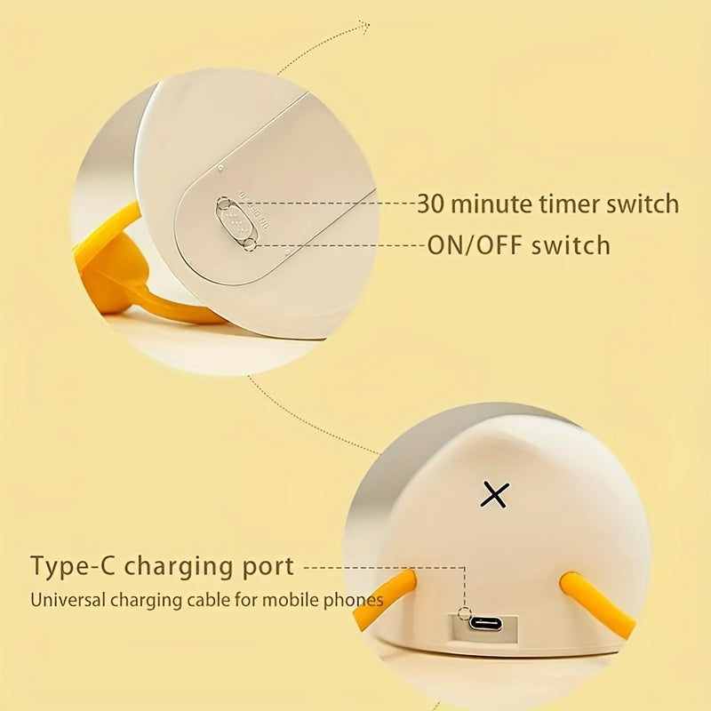 DuckGlow - Schattige Eend Slaaplamp met USB Oplaadbare Batterij en Dimbaar Licht