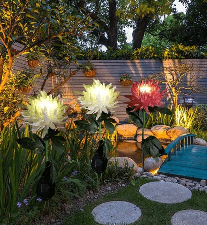 Chrysant tuinpaal LED verlichting op zonne-energie