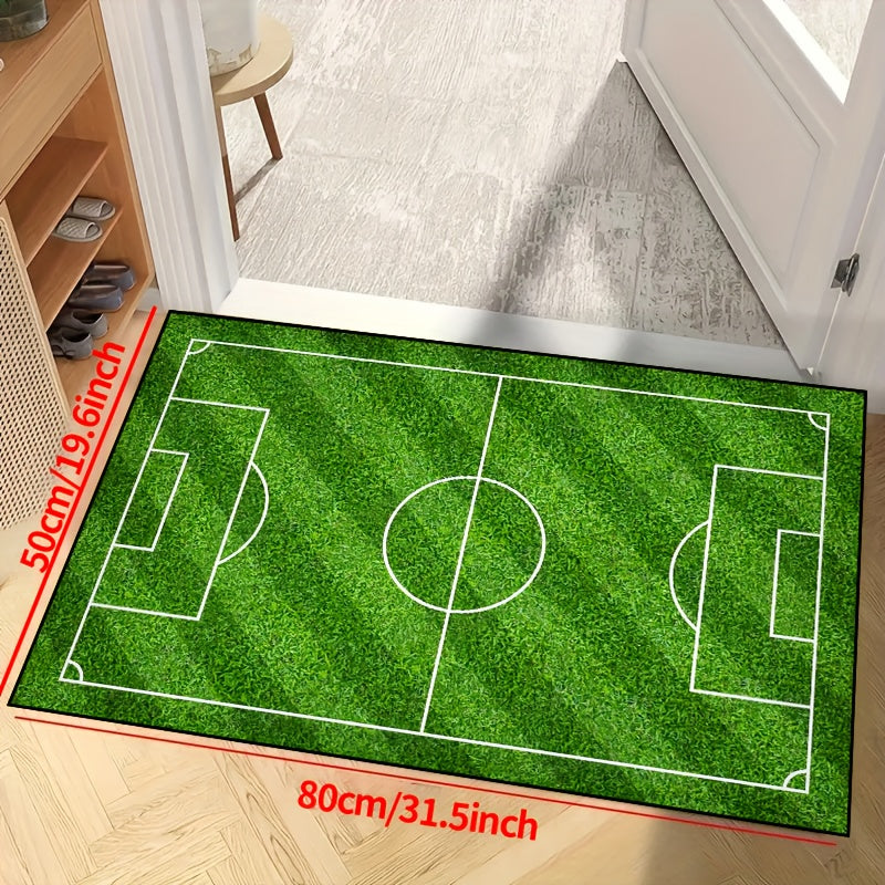 Voetbalveld Patroon Vloerkleed - Antislip Wasbare Lounge Mat Voor Woonkamer, Slaapkamer, Tuin of Gaming Kamer