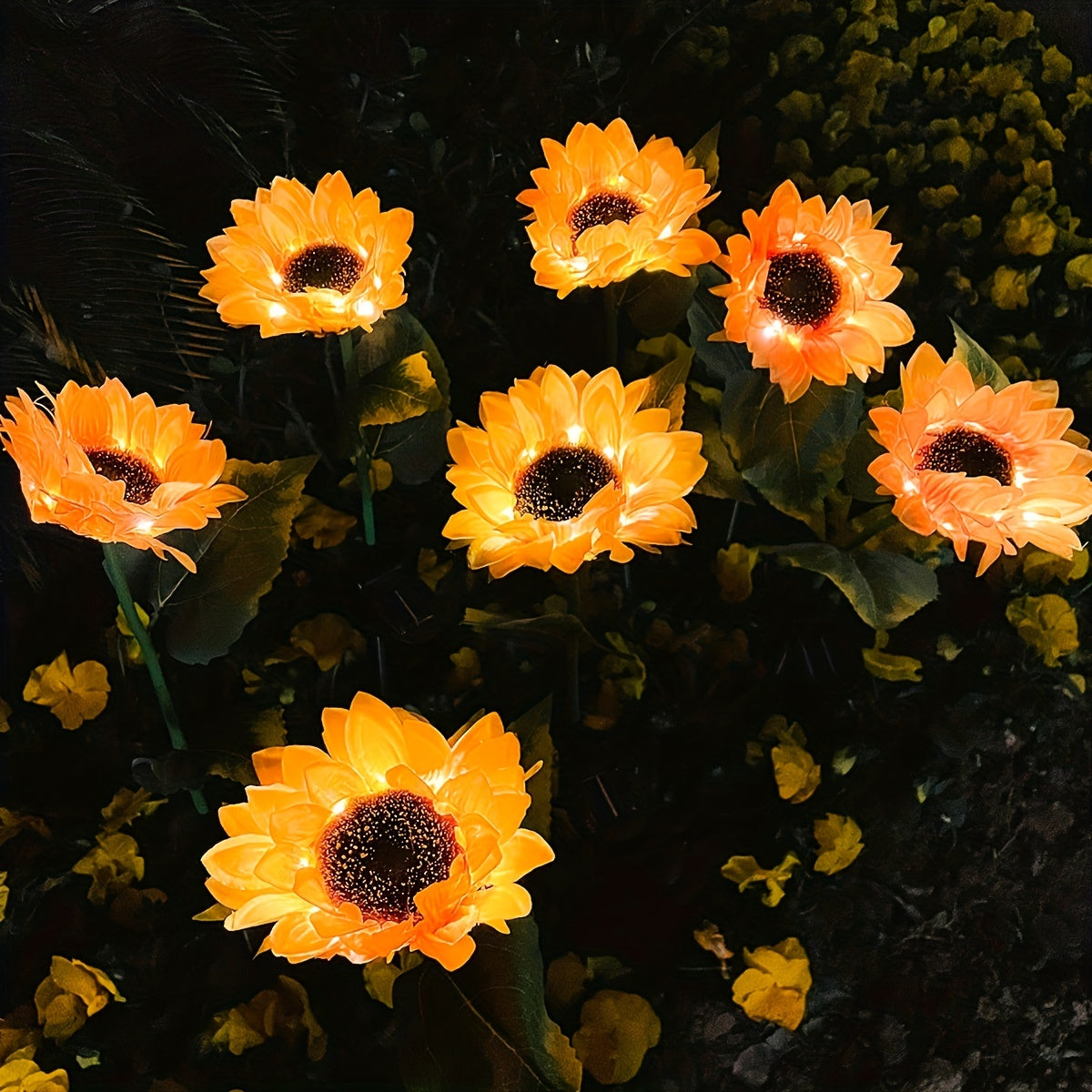 SolarBloom - Zonnebloem LED Tuinverlichting met 3 Koppen, Waterdicht