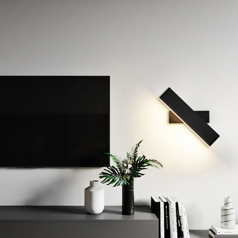 Aqsa Minimalistische LED Wandlamp - Zwart/Goud/Bruin, Slaapkamer, Metaal