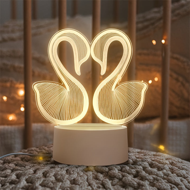 SwanLight - 3D LED Tafellamp met Acryl Frame