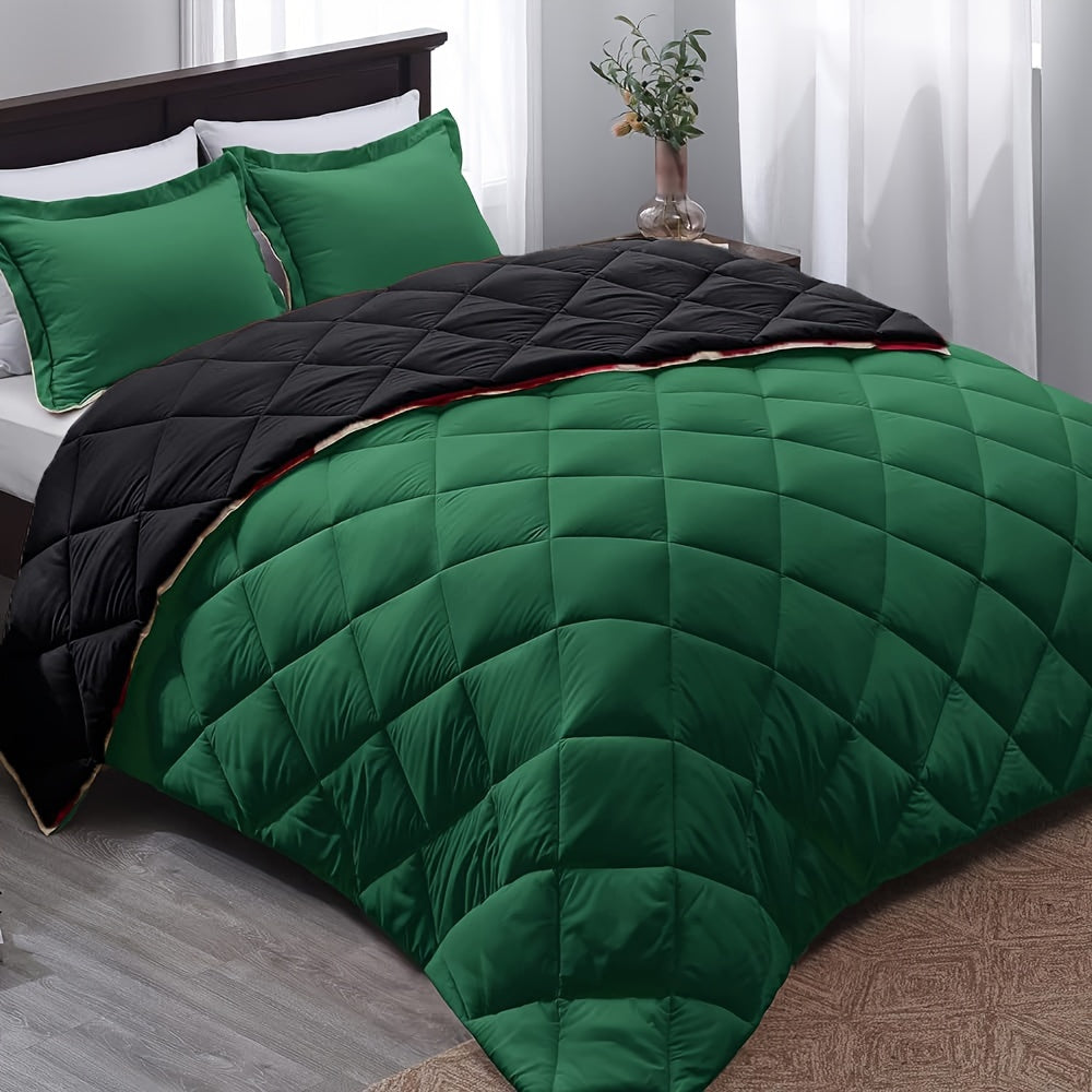 1pc Effen Kleur Vierkant Dekbed, Ultralicht Warmte Polyester Bedsprei Voor Alle Seizoenen, Zacht Comfortabel Dekbed Voor Slaapkamer, Logeerkamer