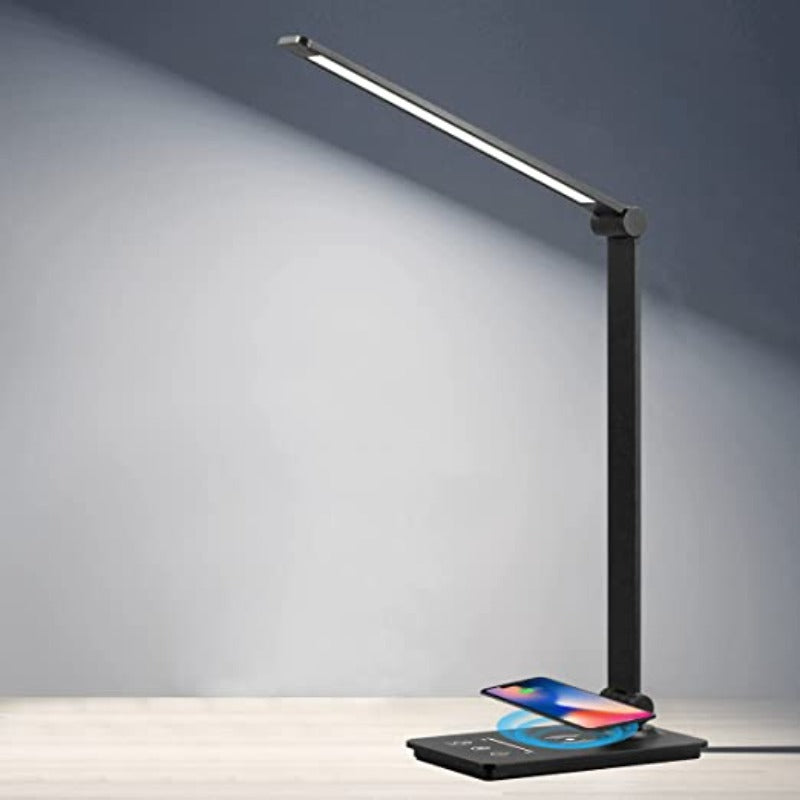 LED Bureau Lamp - Met Draadloze Oplader en Touch Control - 5 Kleurenmodi & Volledig Dimbare Functie