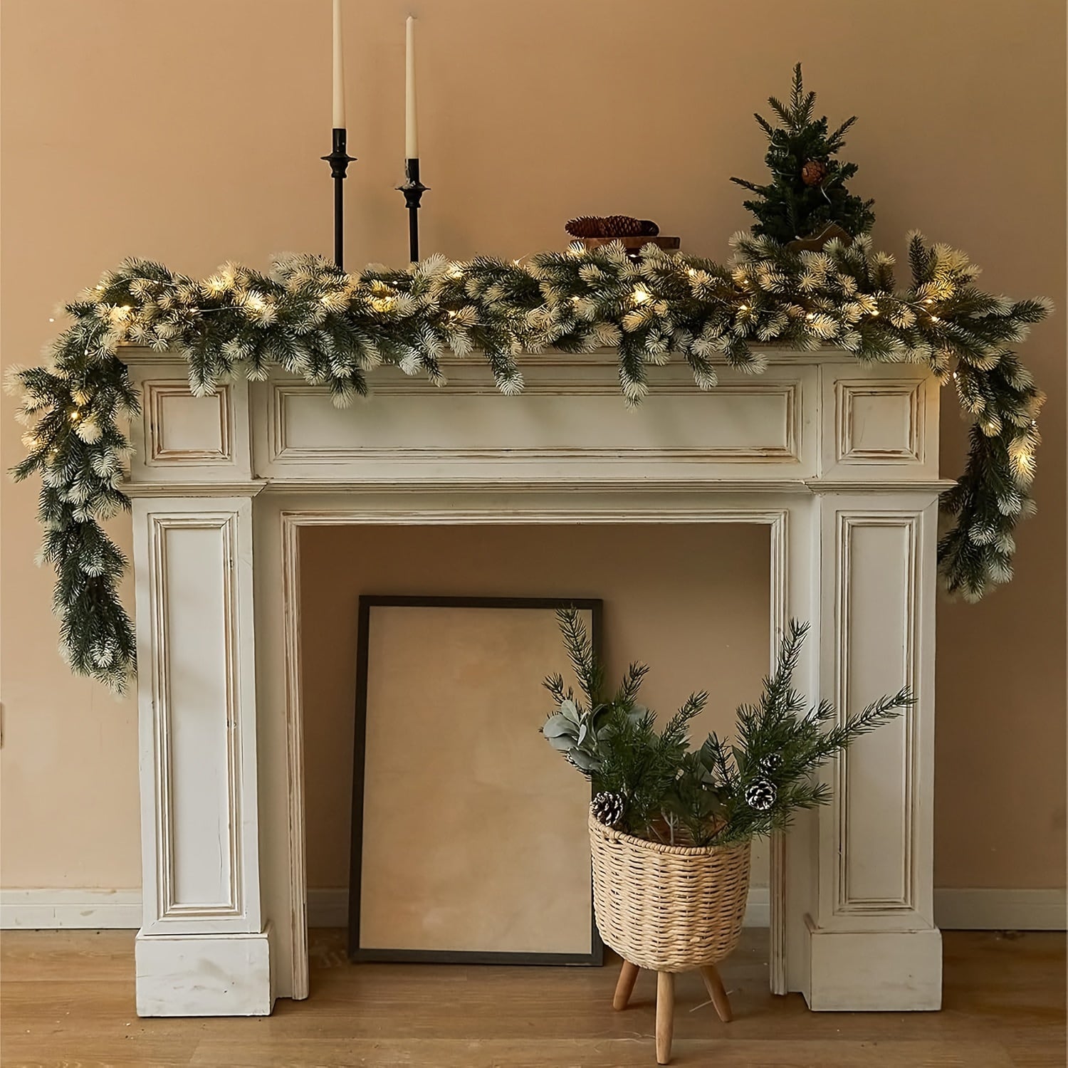 HolidayGarland - 195 cm Kerstspar Guirlande met Witte Accenten, Binnen/Buiten Decoratie